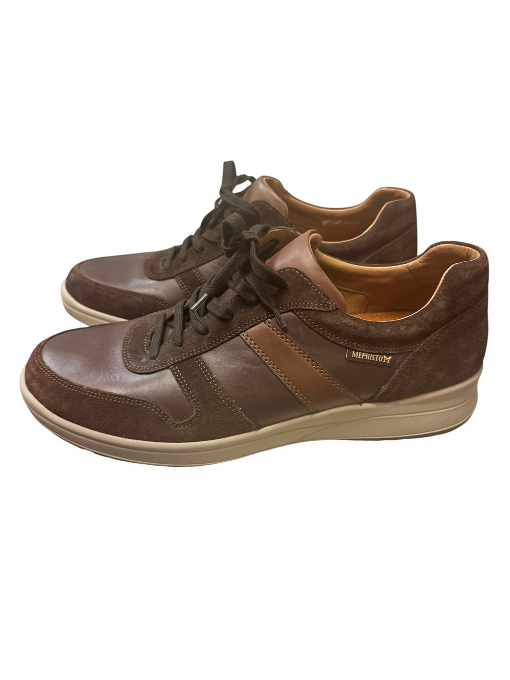 Mephisto Vito Men's Dark Brown and Tan Sneakers Sz 12 Leather and suede - Picture 2 of 15